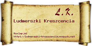 Ludmerszki Kreszcencia névjegykártya